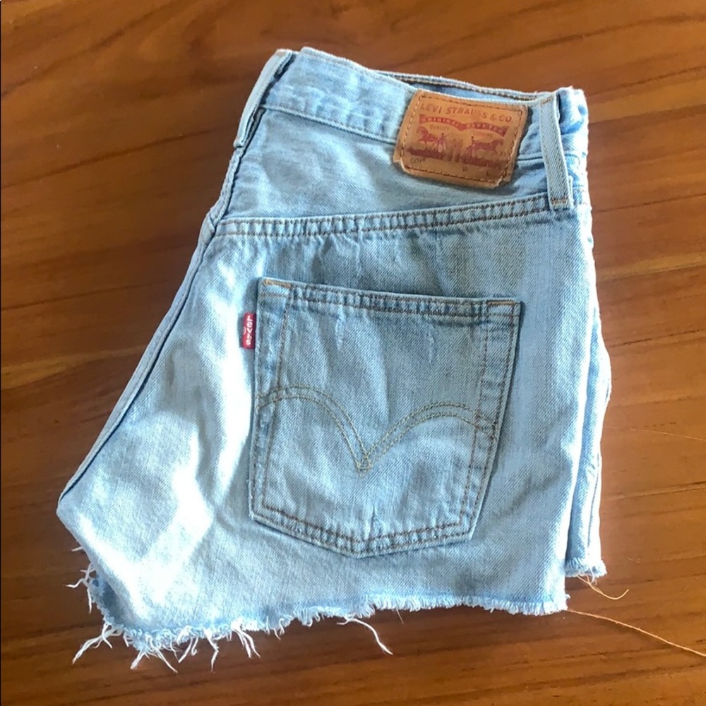 Levi light wash shorts